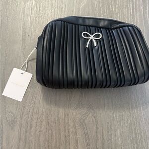 PrimeMark Chic Black Bow Accent Bag